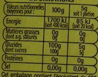 Sucre en poudre - Nutrition facts - fr
