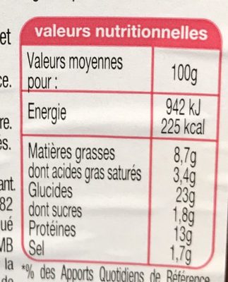 Pause Snack Jambon Pain de mie malté - Nutrition facts - fr