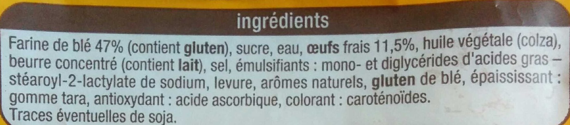 Brioche tranchée aux oeufs frais - Ingredients - fr