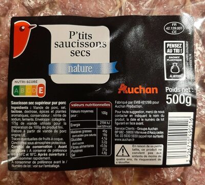 P'tits saucissons secs nature - Product - fr