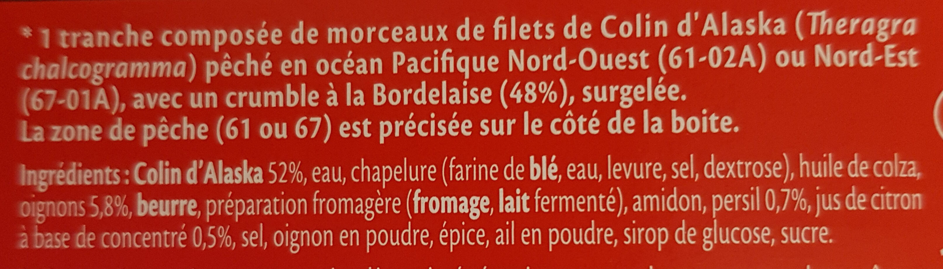 Gratinée à la bordelaise crumble croustillant - Ingredients - fr