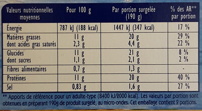 Gratinée à la bordelaise crumble croustillant - Nutrition facts - fr