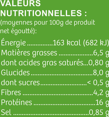 Bouchée Végétale Bio - Nutrition facts