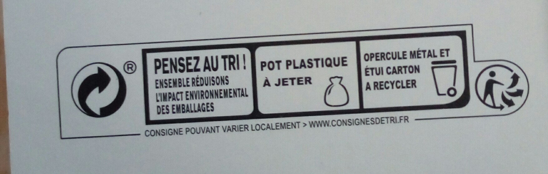 Forêt Noire - Recycling instructions and/or packaging information - fr