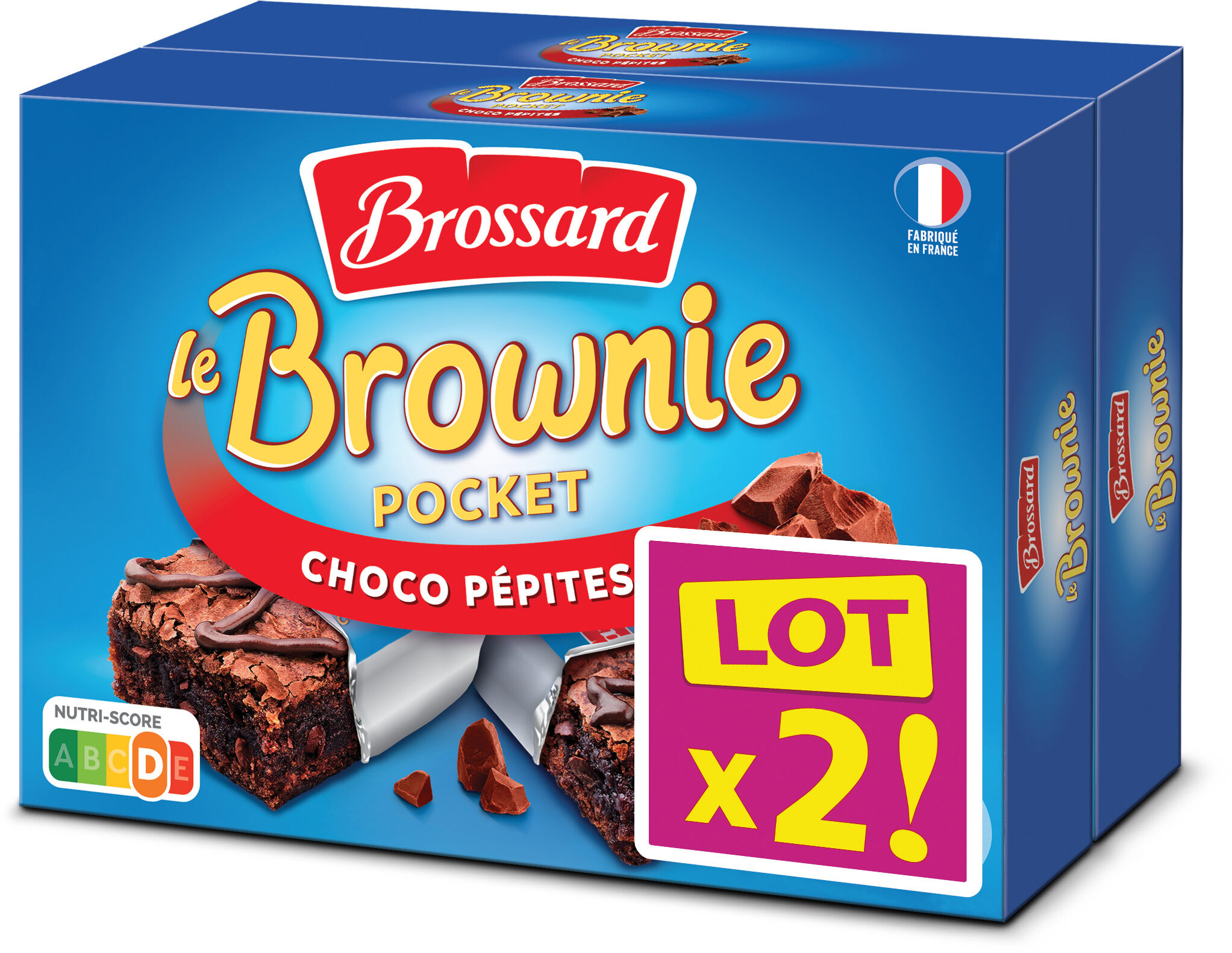 Brossard - lot 2 mini brownie chocolat pepites x8 - Product - fr