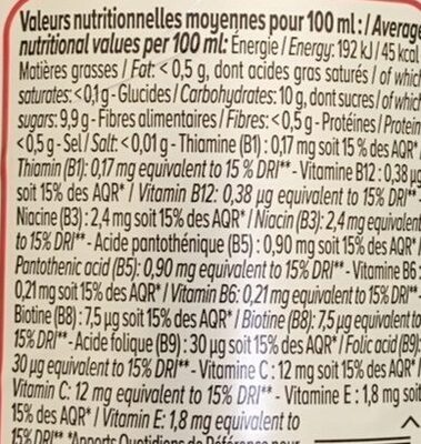 Jus multifruit - Nutrition facts - fr