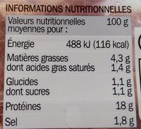 Des de jambon - Nutrition facts - fr