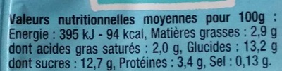 Myrtille Très Sauvage - Nutrition facts
