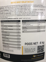NATIVE WHEY ISOLAT INSTANT FRAISE - Nutrition facts - fr