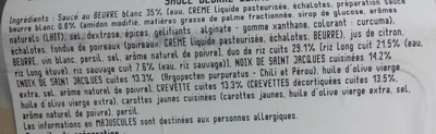 La St-Jacques : Cassolette Risotto, Noix de St-Jacques & Crevettes, sauce au Vin Blanc - Ingredients - fr