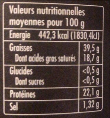 Rillettes pur oie - Nutrition facts - fr