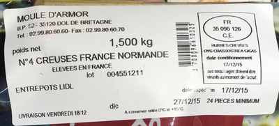 Huîtres de Normandie - Ingredients - fr