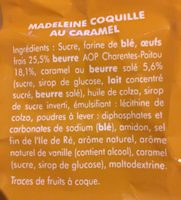 Madeleine Caramel - Ingredients - fr