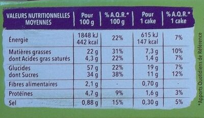 Mini Cakes Marbrés Gerblé - Nutrition facts - fr