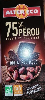 Chocolat noir 75% Pérou - Product - en