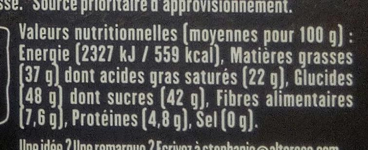 Noir Éclats de Gingembre - Nutrition facts - fr