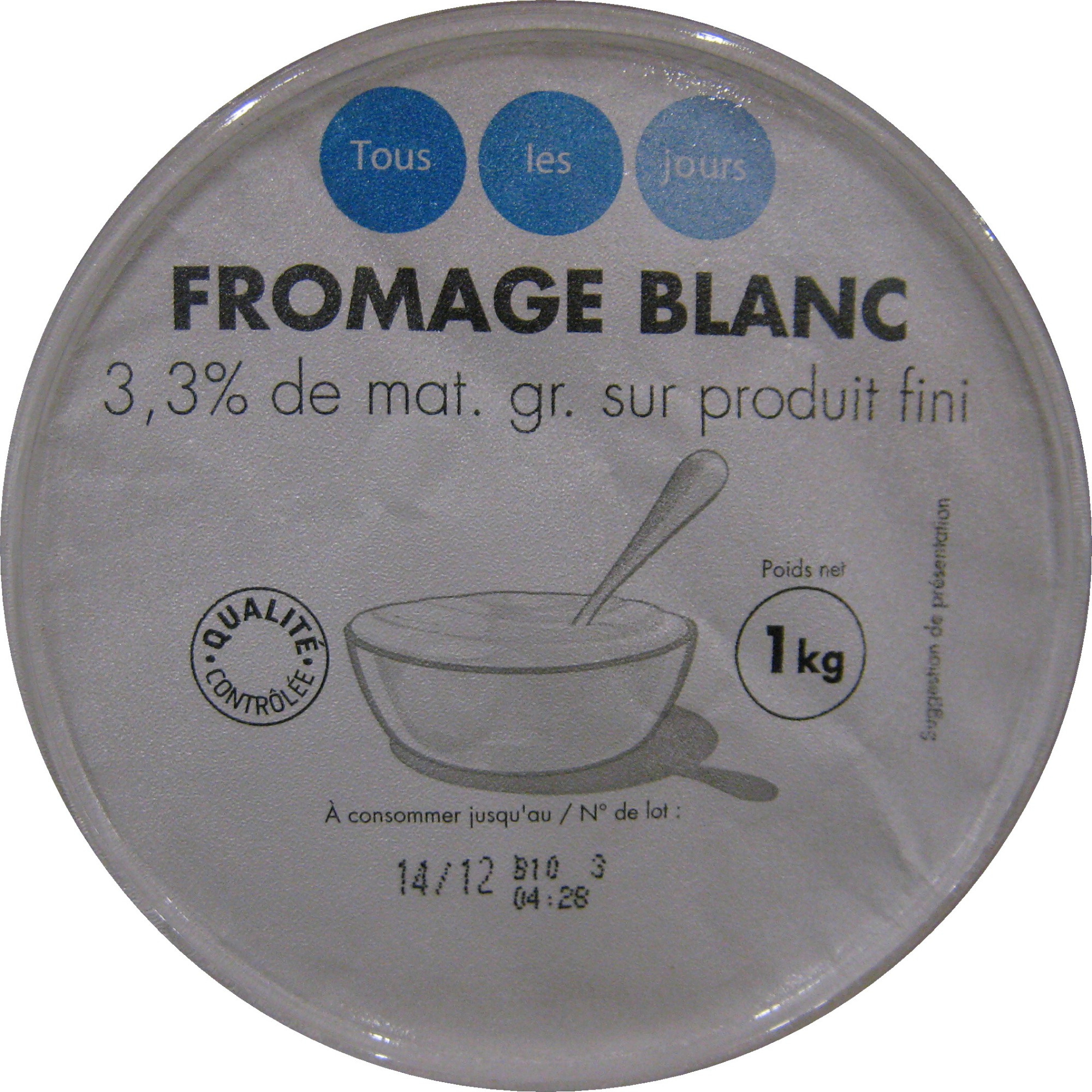 Fromage blanc (3,3 % MG) - Product - fr