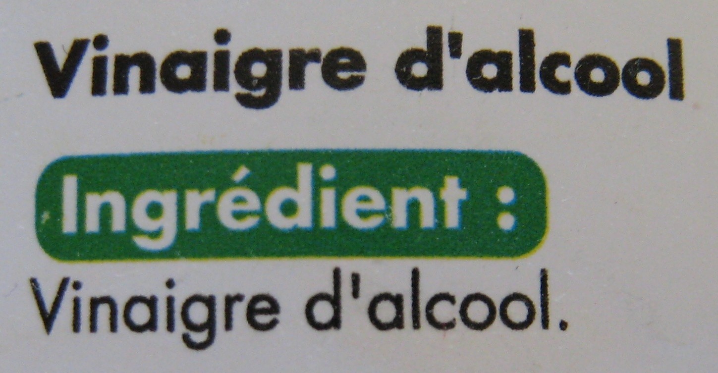 Vinaigre Cristal - Ingredients - fr