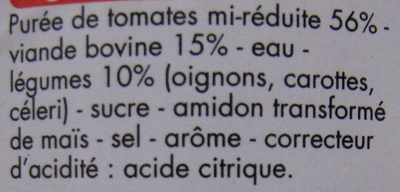 Sauce Bolognaise - Ingredients - fr