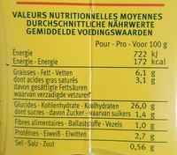Risotto aux légumes et fromage - Nutrition facts - fr