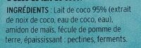 Dessert au lait de Coco nature - Ingredients - fr