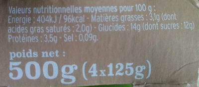 Yaourt brassé sur lit de châtaignes - Nutrition facts - fr