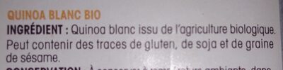 Quinoa blanc bio - Ingredients - fr