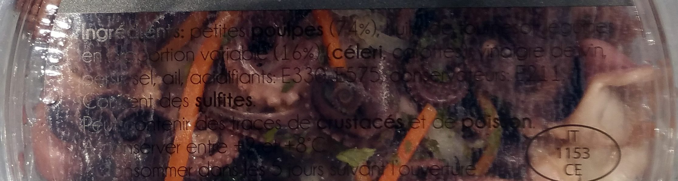 Salade de Poulpes Piccoli à l'Huile - Ingredients - fr