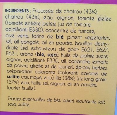 Fricassée de Chatrou - Ingredients - fr