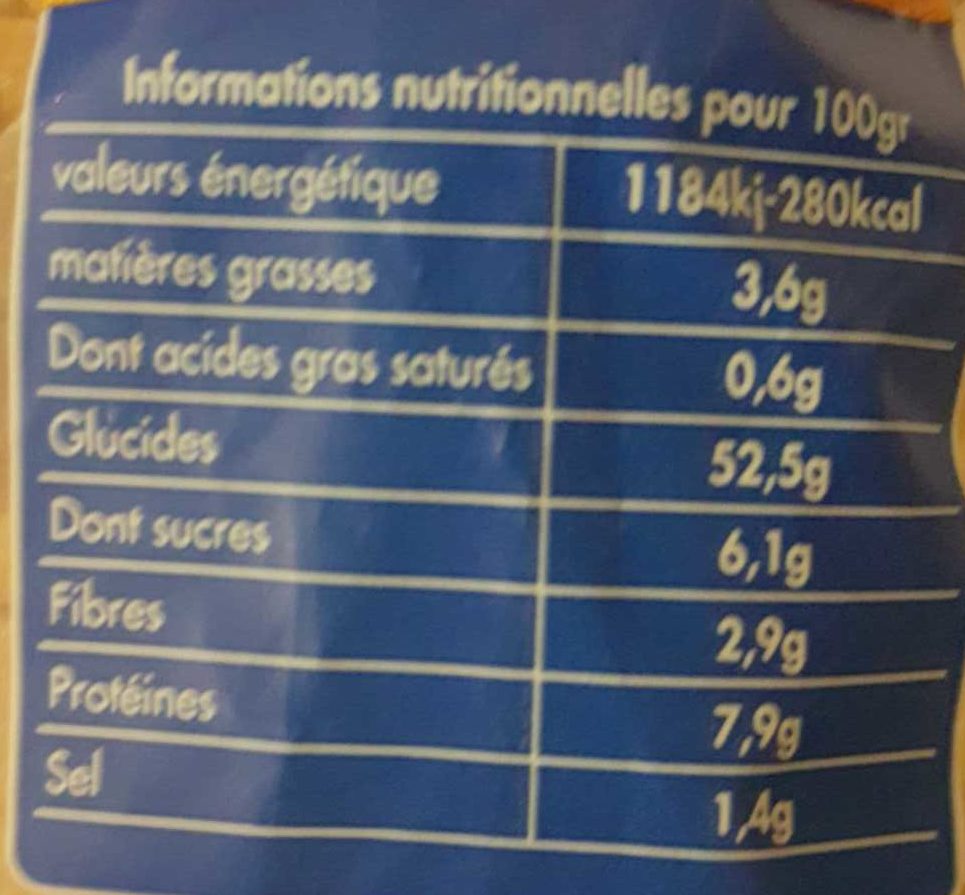 Le nature - Nutrition facts - fr