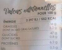 BCBG Chips - Nutrition facts - fr