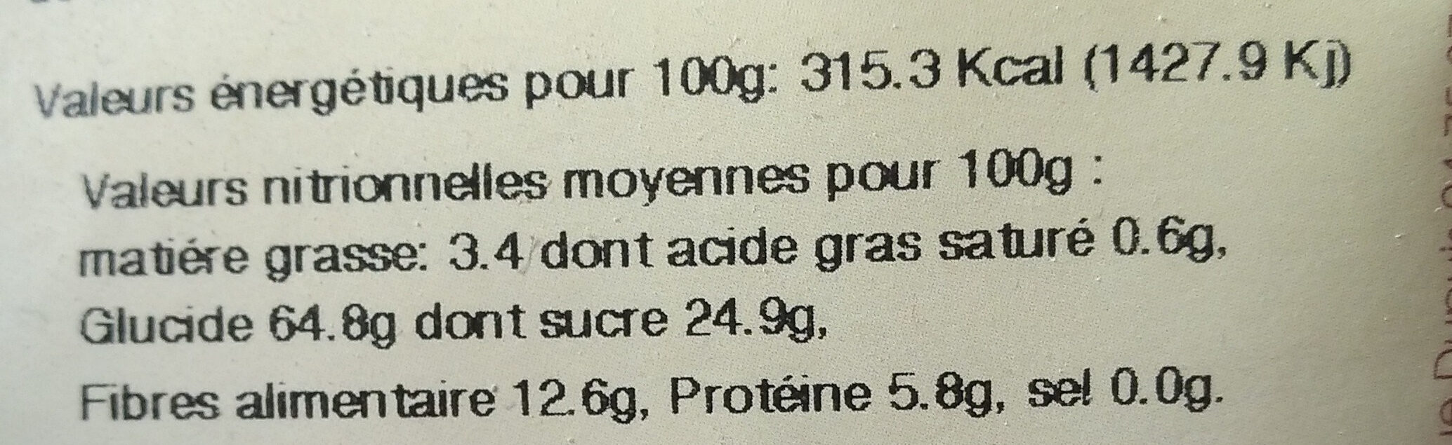 Farine de châtaigne - Nutrition facts - fr