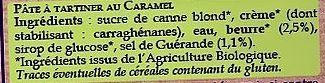 Onctueux de Caramel BIO - Au beurre salé au sel de Guérande - Ingredients - fr