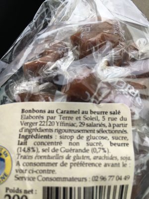Bonbons au caramel - Ingredients - fr