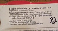 Double concentré de tomates - Ingredients - fr