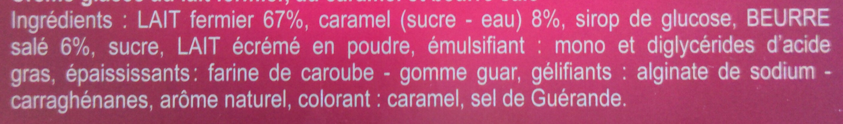 Crème glacée au caramel au beurre salé - Ingredients - fr