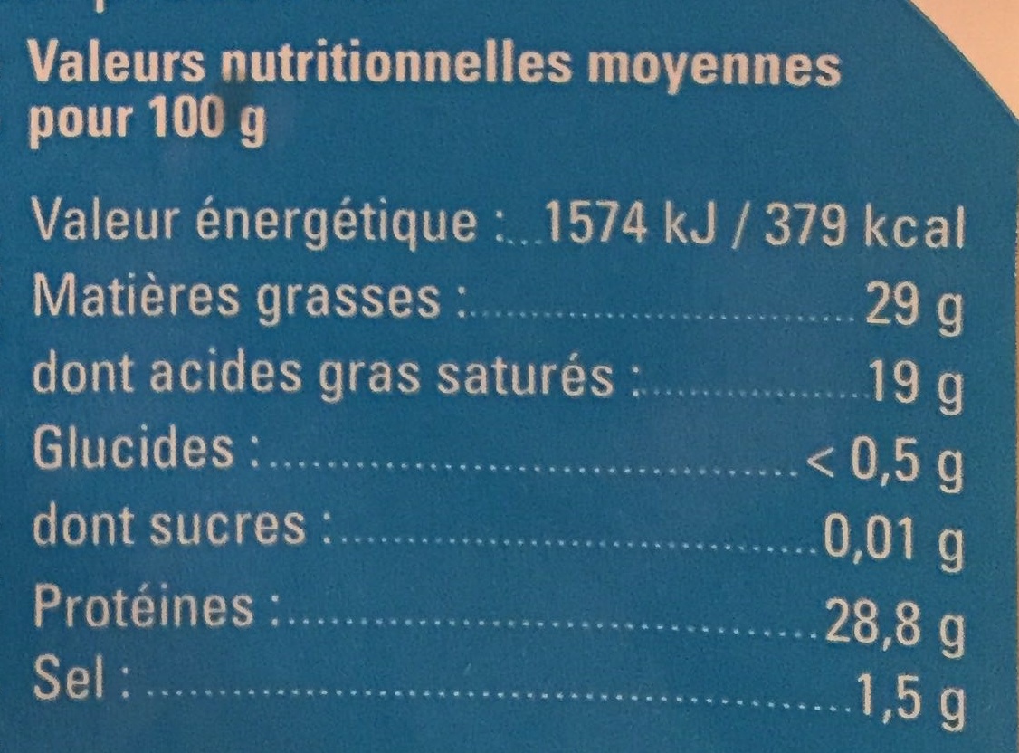 Emmental Râpé Bio - Nutrition facts - fr