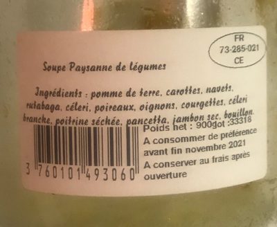 Soupe paysanne de légumes - Ingredients - fr