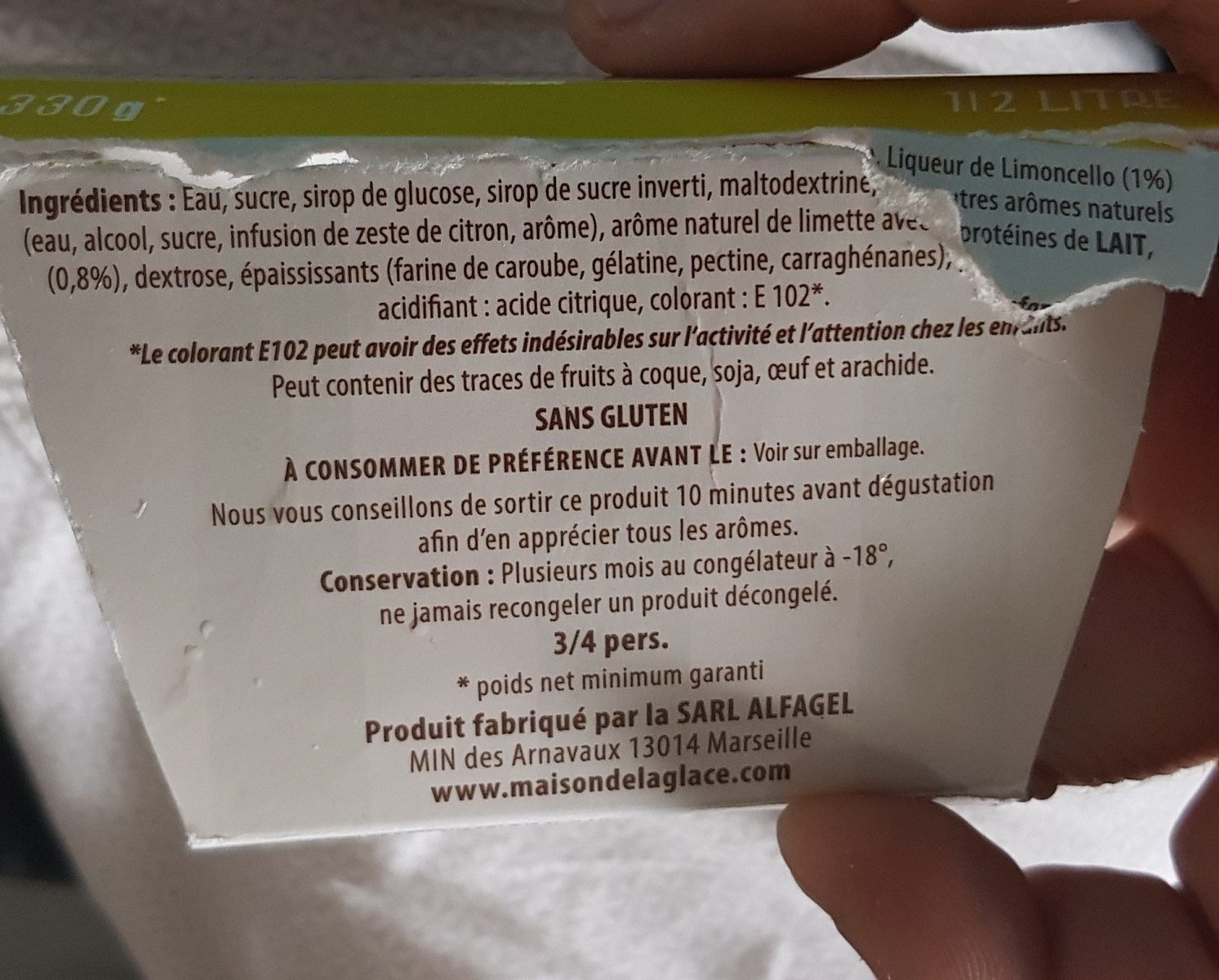 Sorbet limoncello - Ingredients - fr