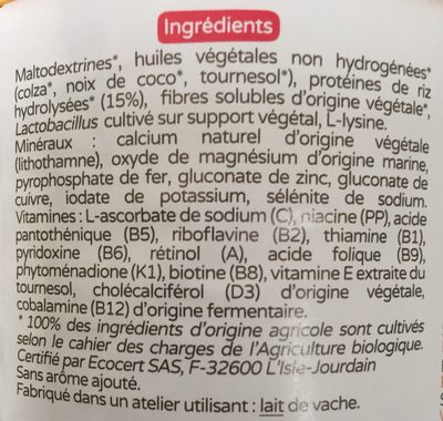 Prémiriz 2 - Ingredients - fr
