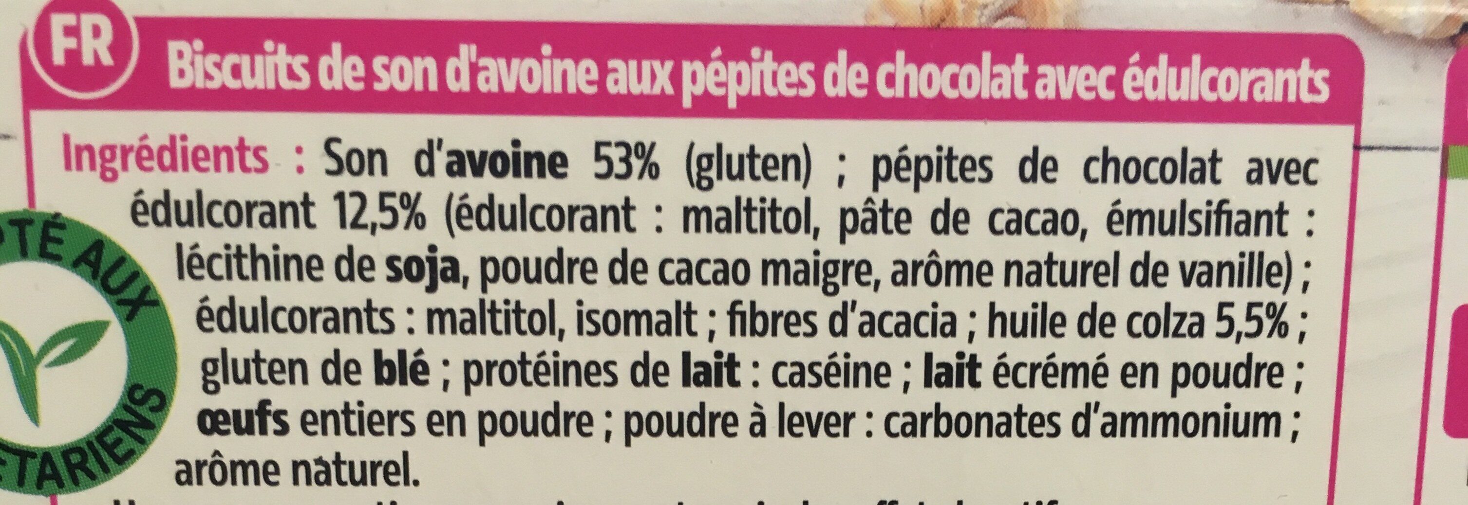 Biscuits aux pépites de chocolat - Ingredients - fr