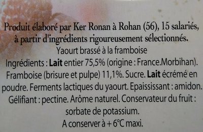 Yaourts framboise - Ingredients - fr