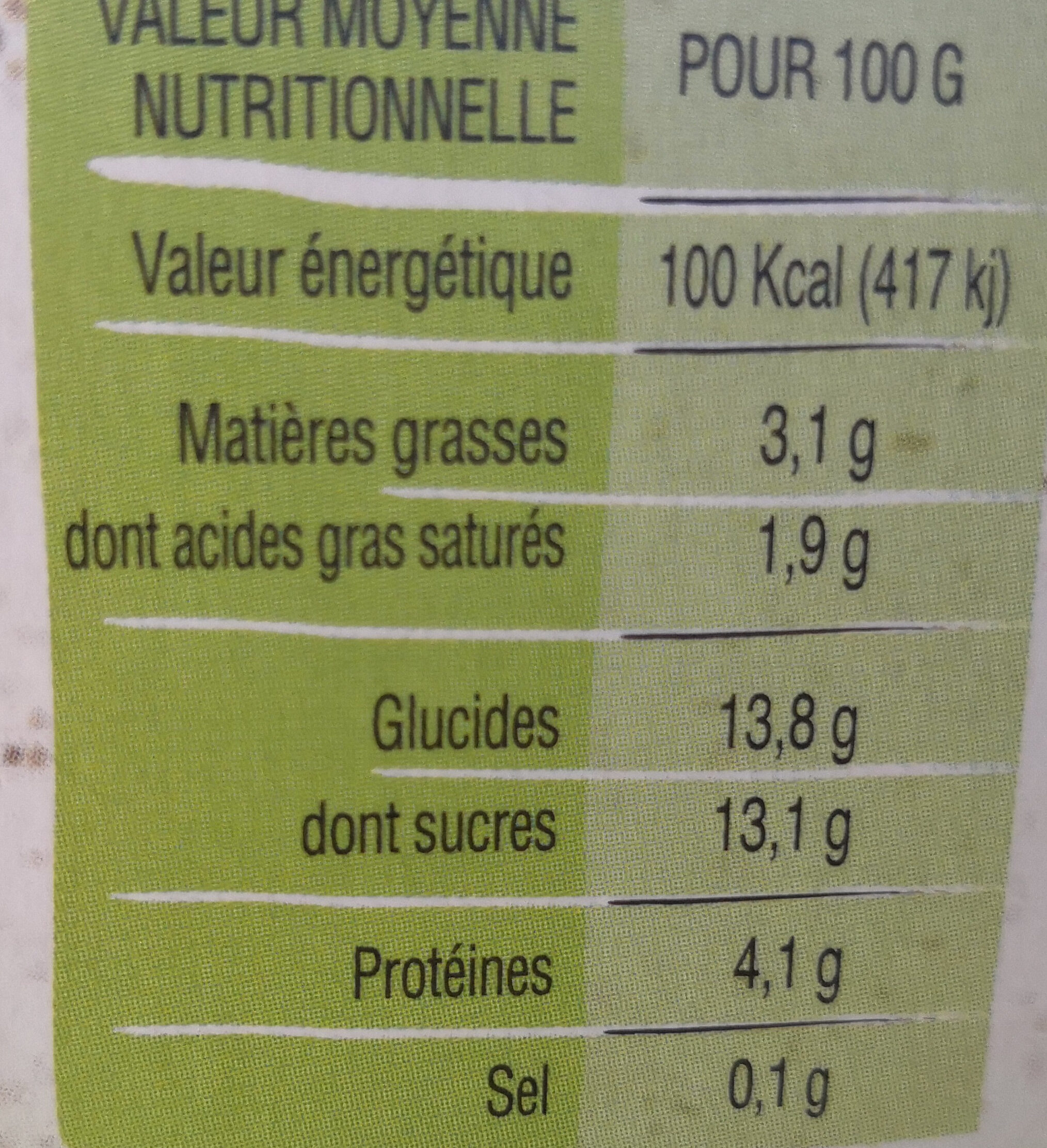 Yaourt au lait entier à la Myrtille - Nutrition facts - fr