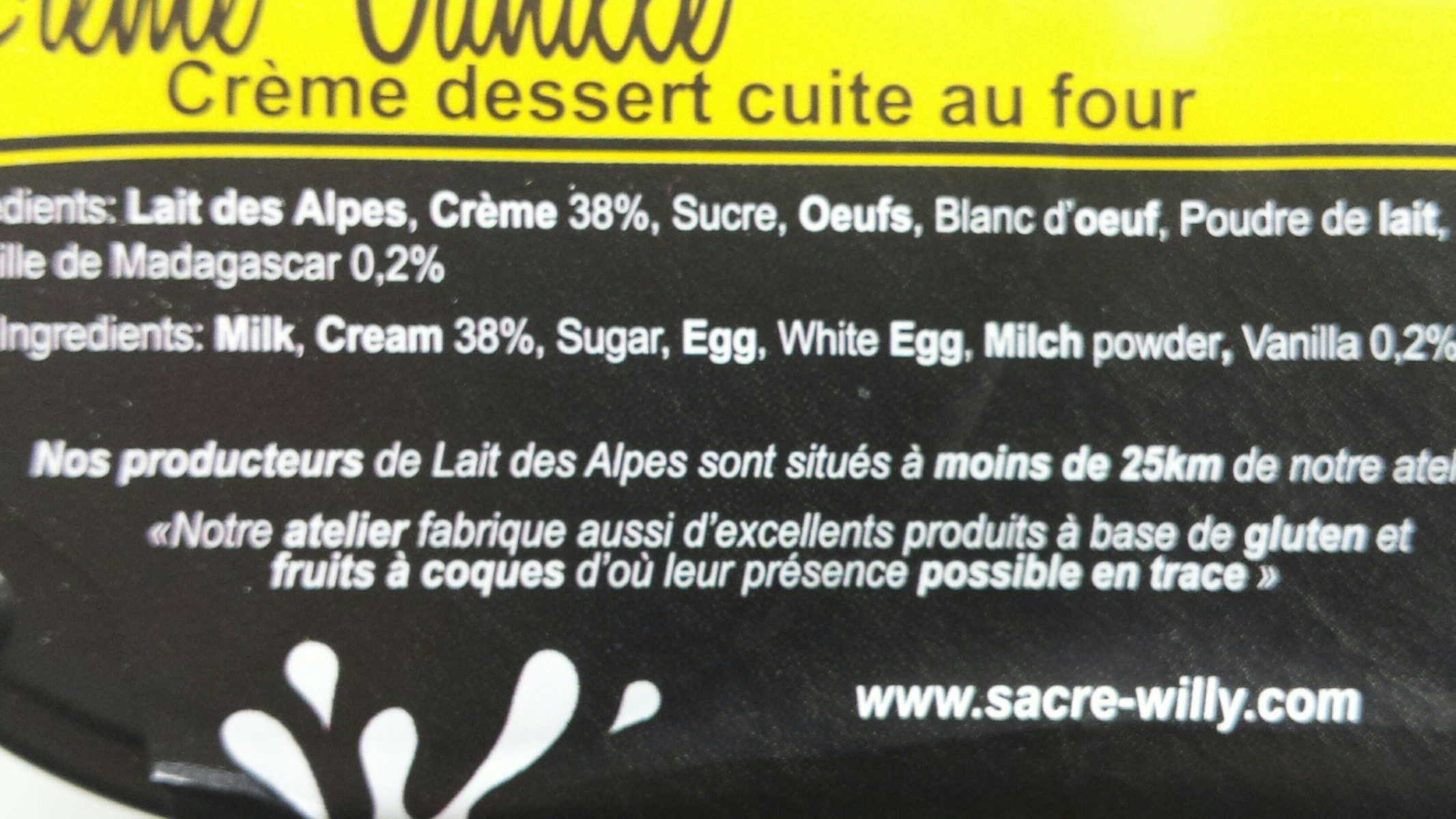 Crème vanille - Ingredients - fr