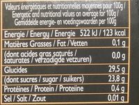 Sorbet Clémentine - Nutrition facts - fr