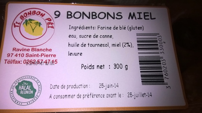Bonbons miel - Ingredients - fr