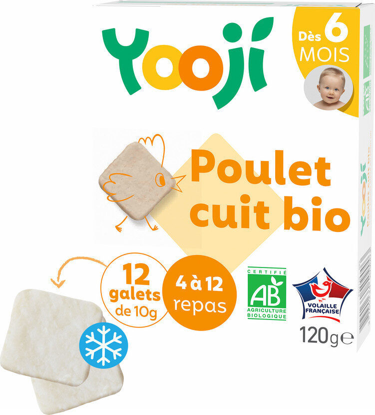 Hachés de poulet bio cuit et surgelé pour bébé dès 6 mois - Product - fr