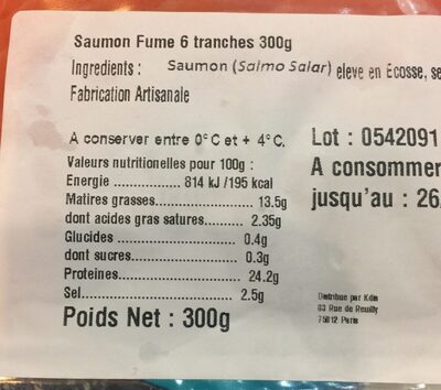 Saumon fume - Ingredients - fr
