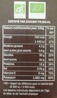 Baie de goji bio - Nutrition facts - fr