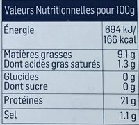 Saumon au Naturel - Nutrition facts - fr